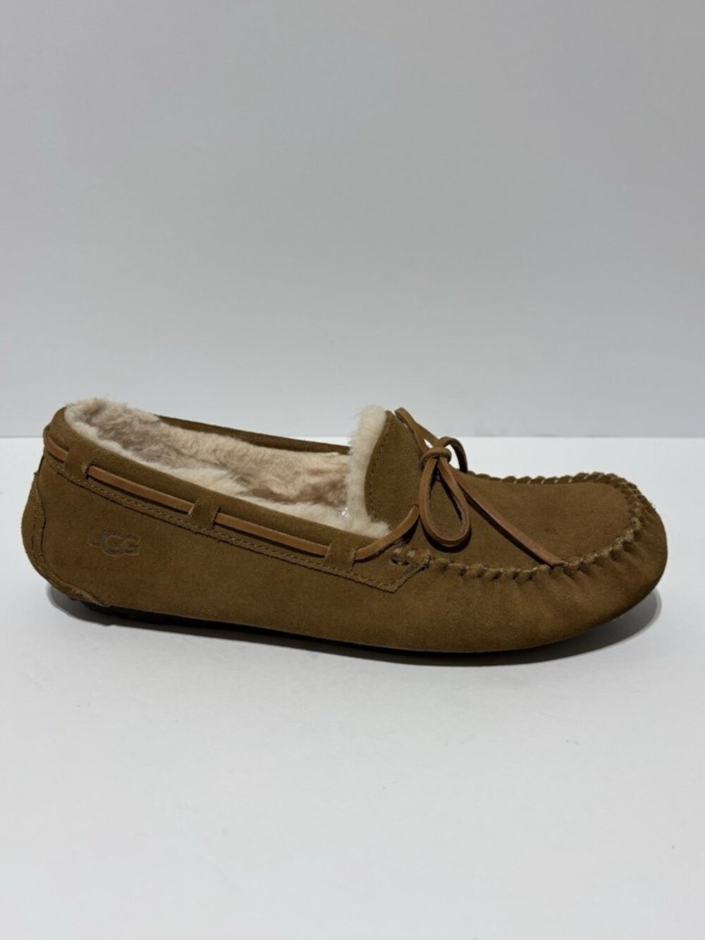 UGG Men’s Olsen Moccasin Chestnut Suede Slippers, Size 9 M